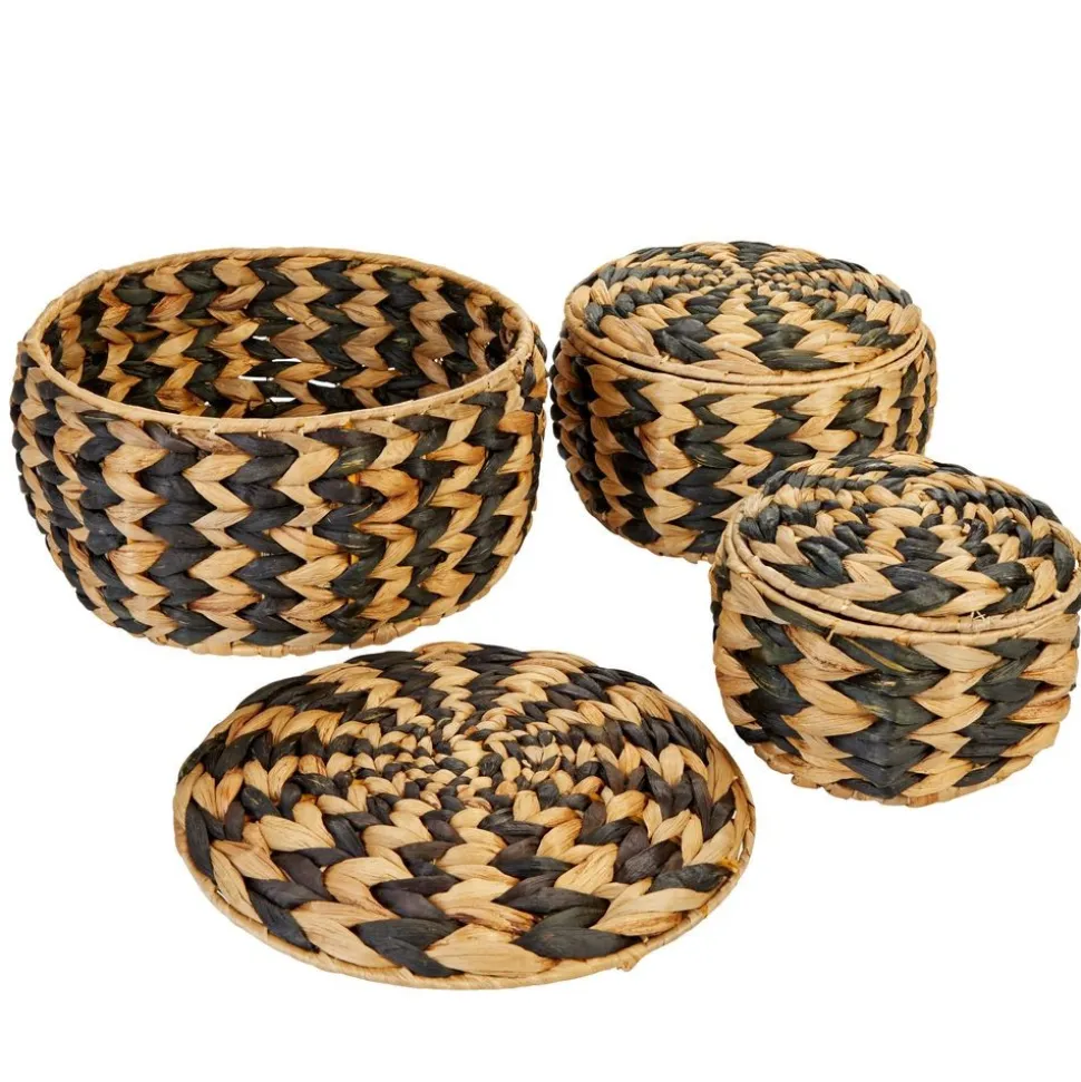 Woven Zebra Pots - Set of 3