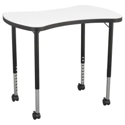 23" x 35" Bowtie Dry-Erase Adjustable Activity Table with Mobile Legs