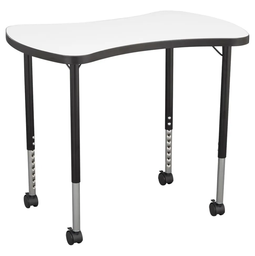 23" x 35" Bowtie Dry-Erase Adjustable Activity Table with Mobile Legs