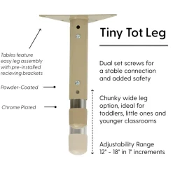 48" x 48" Clover Activity Table with Adjustable Tiny Tot Legs