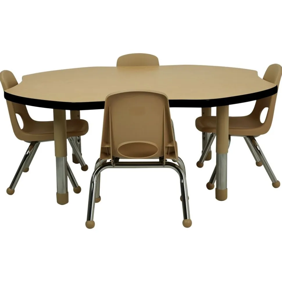 48" x 48" Clover Activity Table with Adjustable Tiny Tot Legs