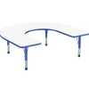 60" x 66" Horseshoe Dry-Erase Activity Table with Adjustable Chunky Legs - White/Blue