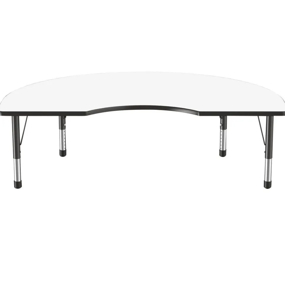 48" x 72" Kidney Dry-Erase Activity Table with Adjustable Chunky Legs - White/Black