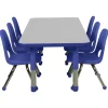 24" x 60" Rectangle Activity Table with Adjustable Tiny Tot Legs - Gray/Blue