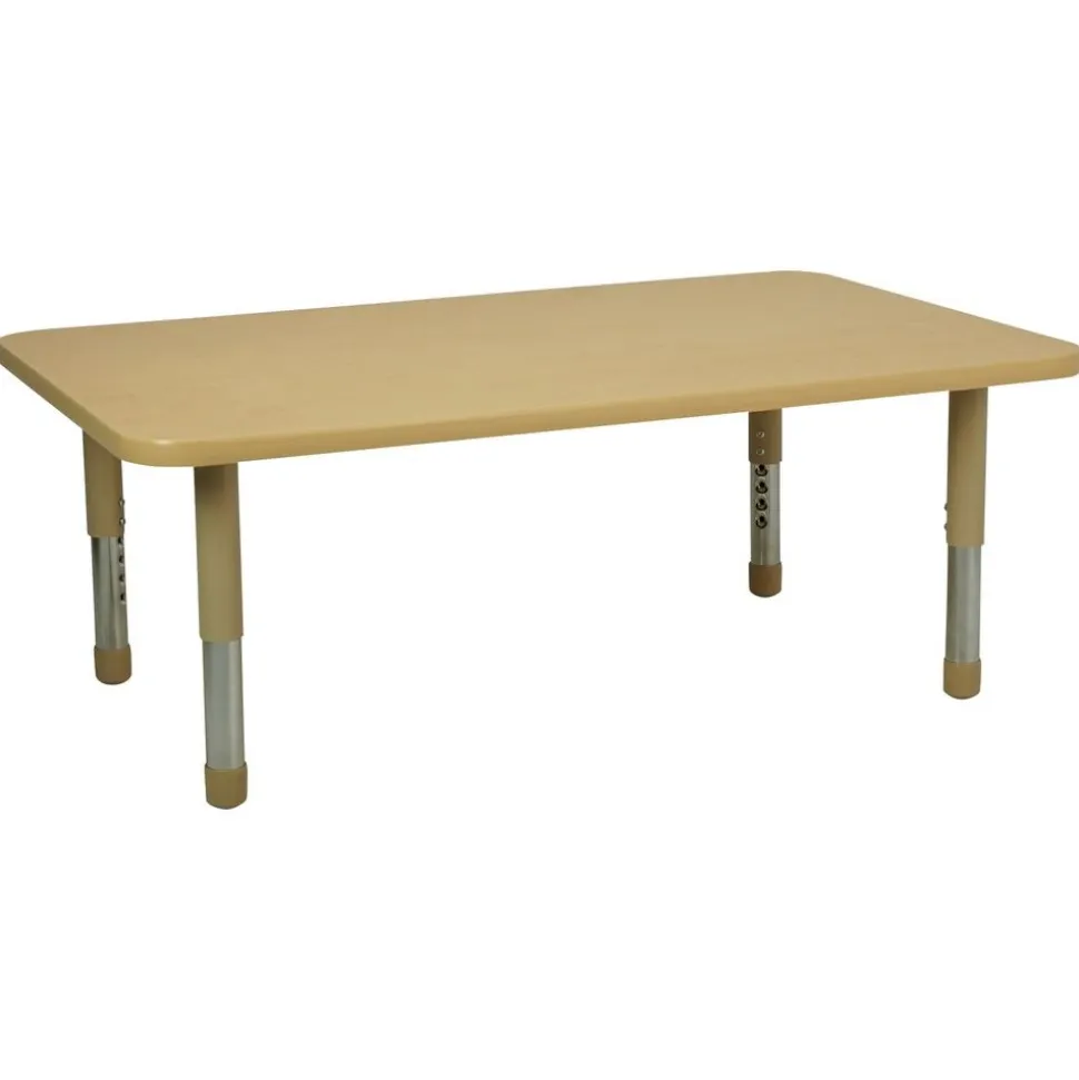30" x 48" Rectangle Activity Table with Adjustable Tiny Tot Legs - Maple/Maple