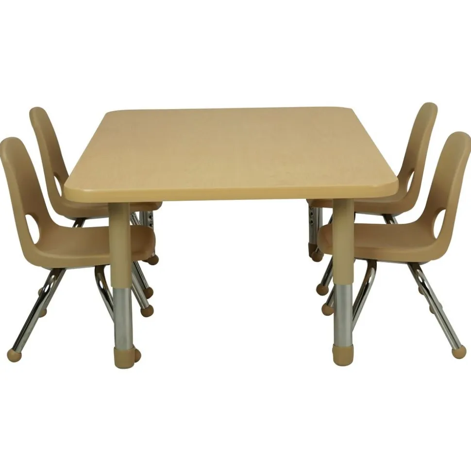 30" x 48" Rectangle Activity Table with Adjustable Tiny Tot Legs - Maple/Maple