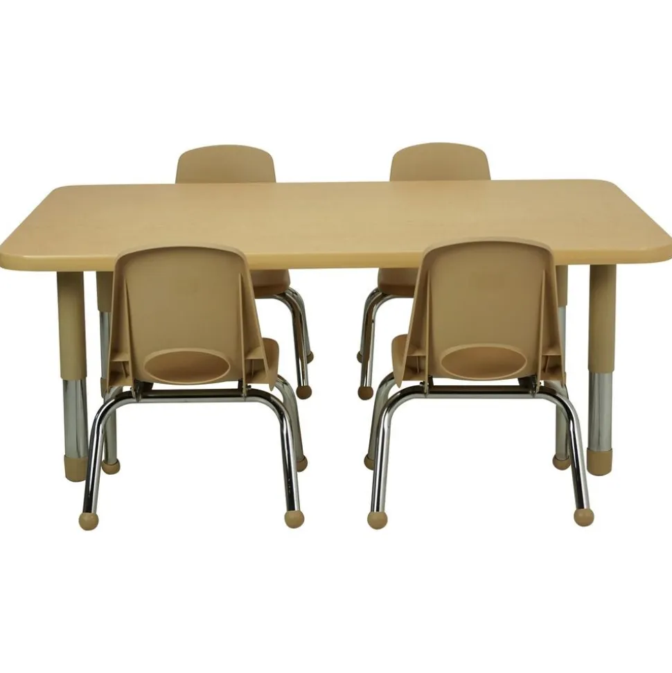 30" x 48" Rectangle Activity Table with Adjustable Tiny Tot Legs - Maple/Maple