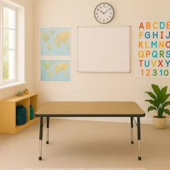 30" x 60" Rectangle Activity Table with Adjustable Chunky Legs - Pasadena Oak/Black