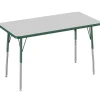 24" x 48" Rectangle Activity Table with Adjustable Swivel Glide Legs - Gray/Green