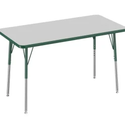 24" x 48" Rectangle Activity Table with Adjustable Swivel Glide Legs - Gray/Green