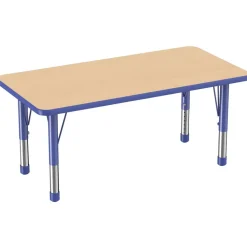 24" x 48" Rectangle Activity Table with Adjustable Chunky Legs - Maple/Blue