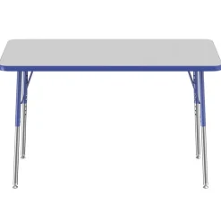 24" x 48" Rectangle Activity Table with Adjustable Swivel Glide Legs - Gray/Blue