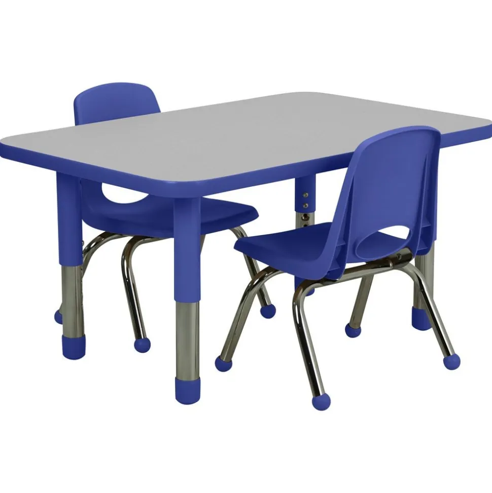 24" x 36" Rectangle Activity Table with Adjustable Tiny Tot Legs - Gray/BLue