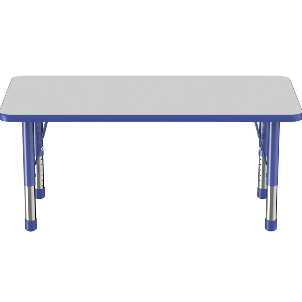 30" x 60" Rectangle Activity Table with Adjustable Chunky Legs - Gray/Blue
