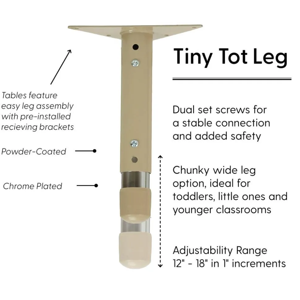 24" x 36" Rectangle Activity Table with Adjustable Tiny Tot Legs - Maple/Maple