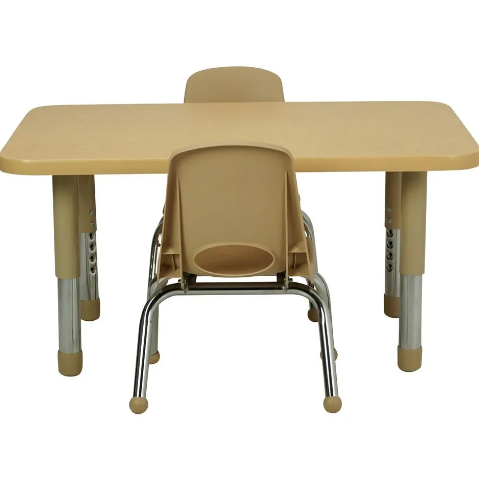 24" x 36" Rectangle Activity Table with Adjustable Tiny Tot Legs - Maple/Maple