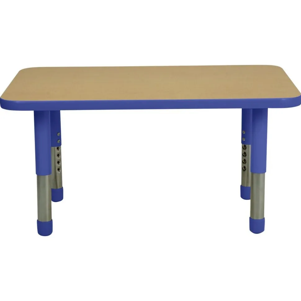 24" x 36" Rectangle Activity Table with Adjustable Tiny Tot Legs - Maple/Blue