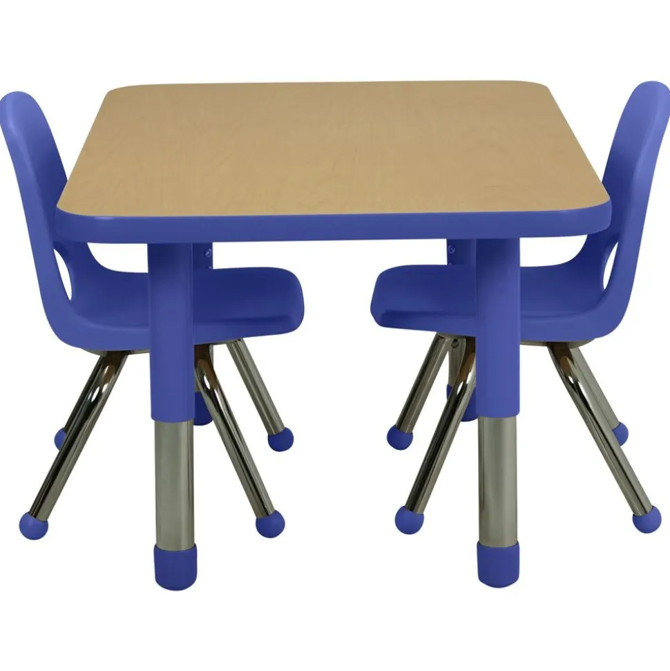 24" x 36" Rectangle Activity Table with Adjustable Tiny Tot Legs - Maple/Blue