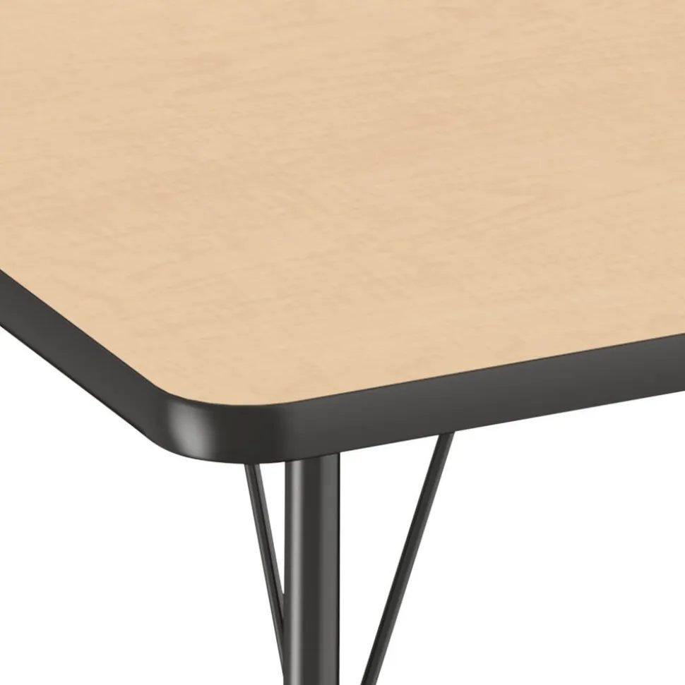 30" x 60" Rectangle Activity Table with Adjustable Swivel Glide Legs - Maple/Black