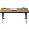 30" x 48" Rectangle Activity Table with Adjustable Chunky Legs - Pasadena Oak/Black