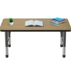 30" x 48" Rectangle Activity Table with Adjustable Chunky Legs - Pasadena Oak/Black