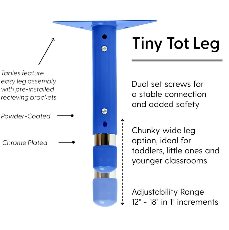 24" x 48" Rectangle Activity Table with Adjustable Tiny Tot Legs - Maple/Blue