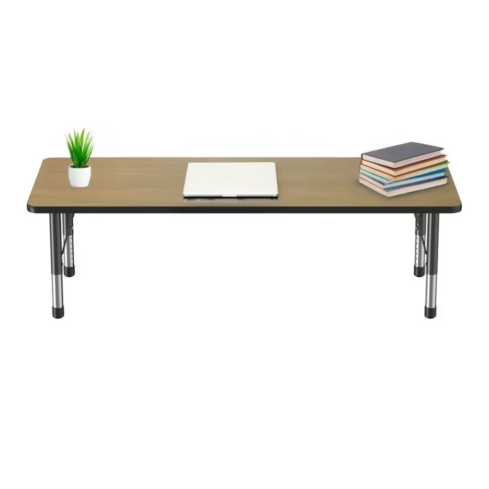 30" x 72" Rectangle Activity Table with Adjustable Chunky Legs - Pasadena Oak/Black