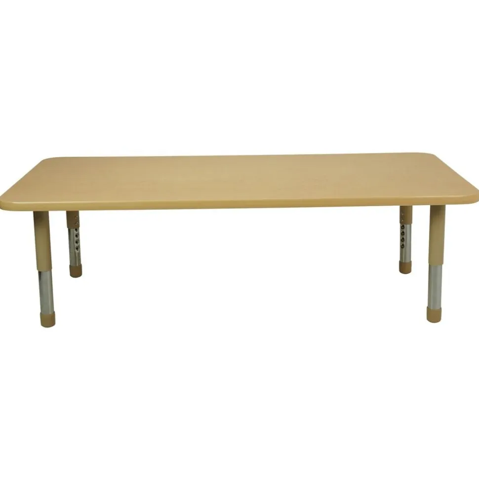 30" x 60" Rectangle Activity Table with Adjustable Tiny Tot Legs - Maple/Maple