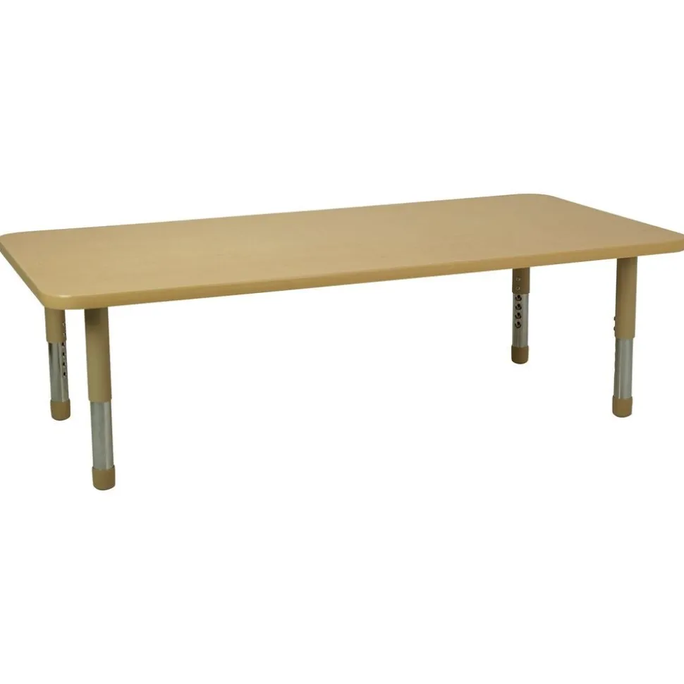 30" x 60" Rectangle Activity Table with Adjustable Tiny Tot Legs - Maple/Maple