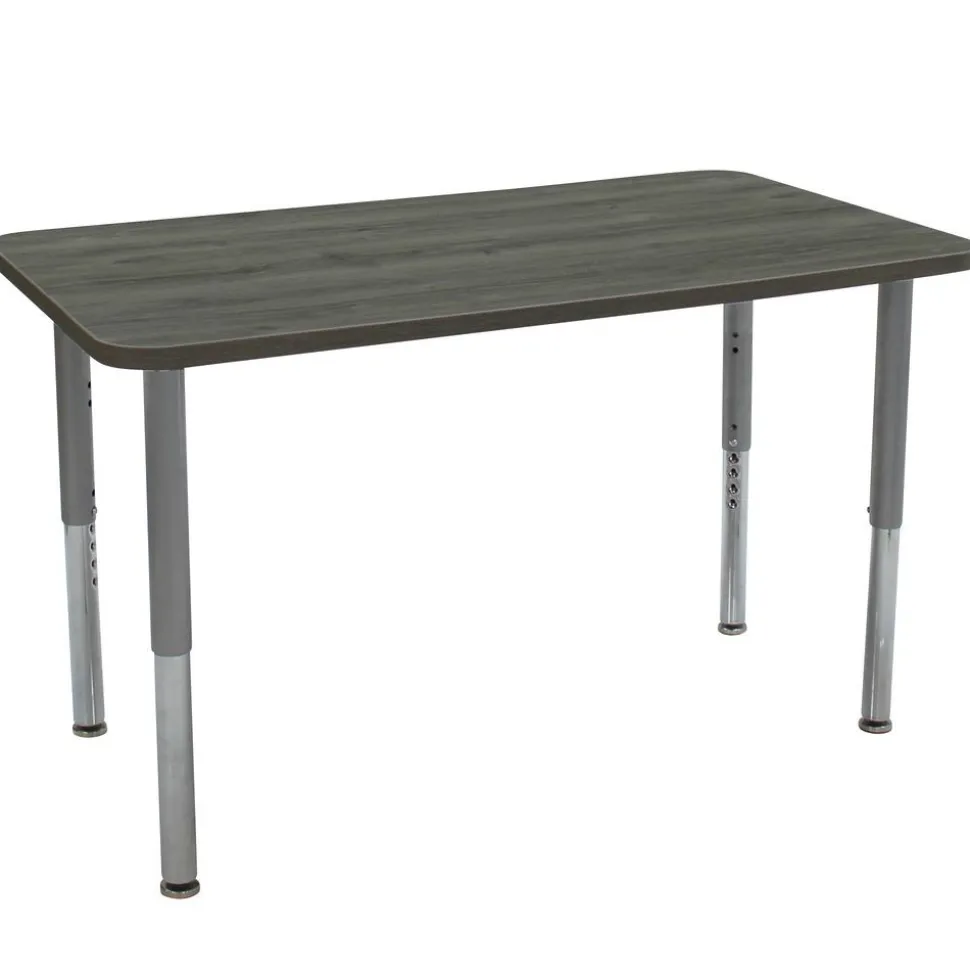 24" x 48" Rectangle La Madera Activity Table with Adjustable Super Legs - Gray Wood/Silver
