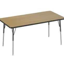 30" x 60" Rectangle Table with Adjustable Swivel Glide Legs - Pasadena Oak/Black