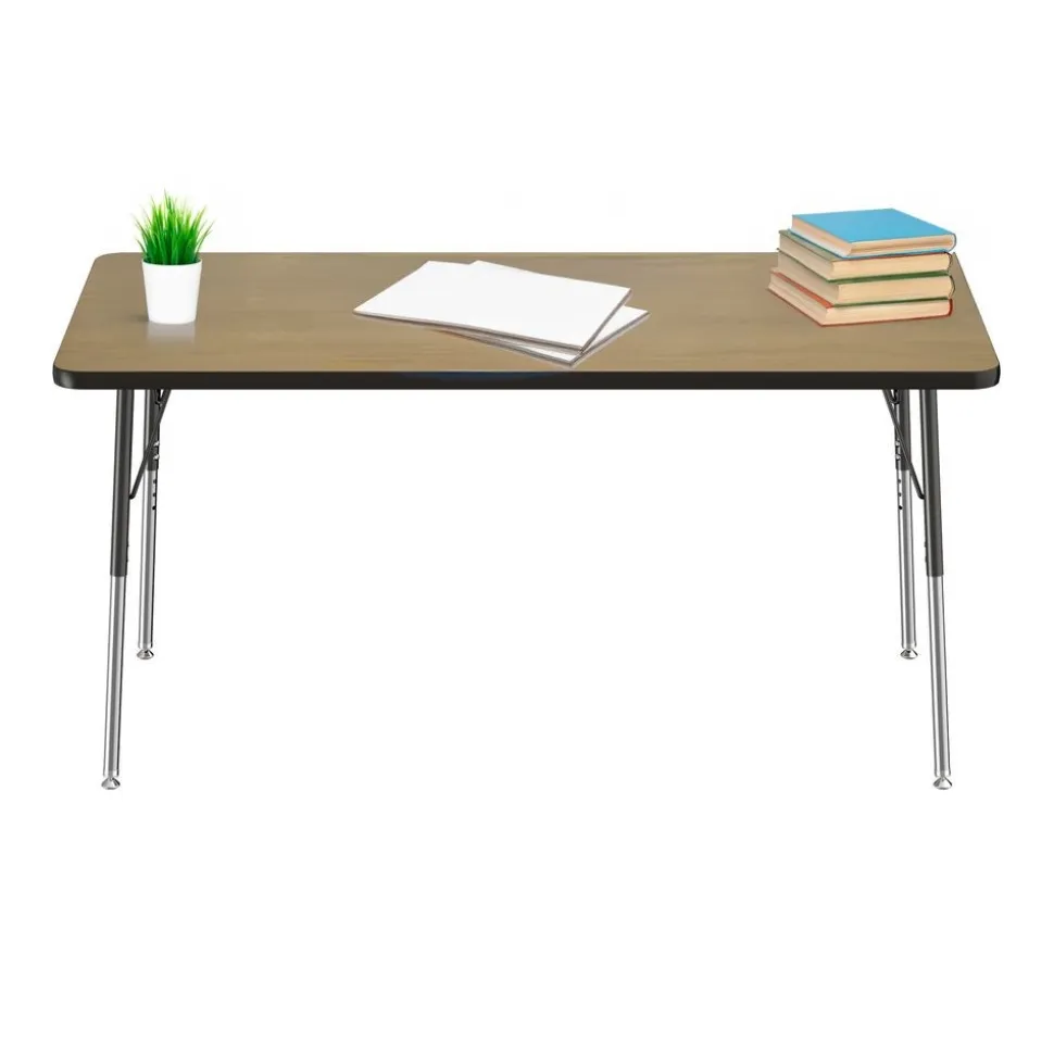 30" x 60" Rectangle Table with Adjustable Swivel Glide Legs - Pasadena Oak/Black