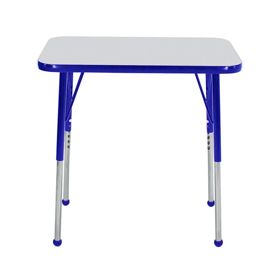 18" x 30" Rectangle Table with Adjustable Swivel Glide Legs - Gray/Blue