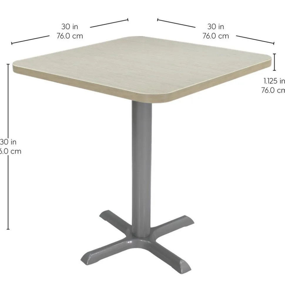 30" x 30" Square Cafe Bistro Table - Sand Drift/Silver