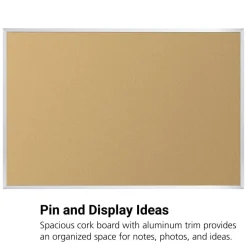 3' X 4' Value-Tak Cork Board Aluminum Trim