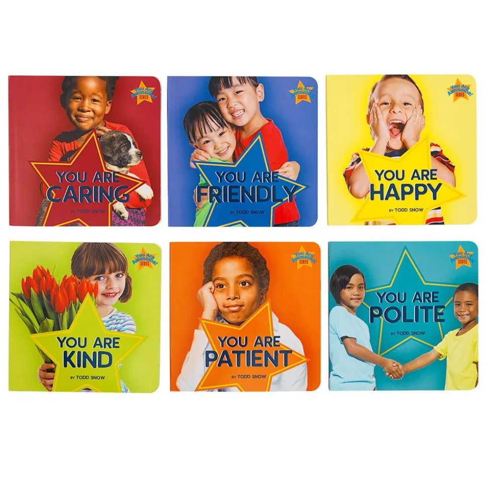 You Are Awesome Board Books - Caring, Friendly, Happy, Kind, Patient, Polite - Set of 6