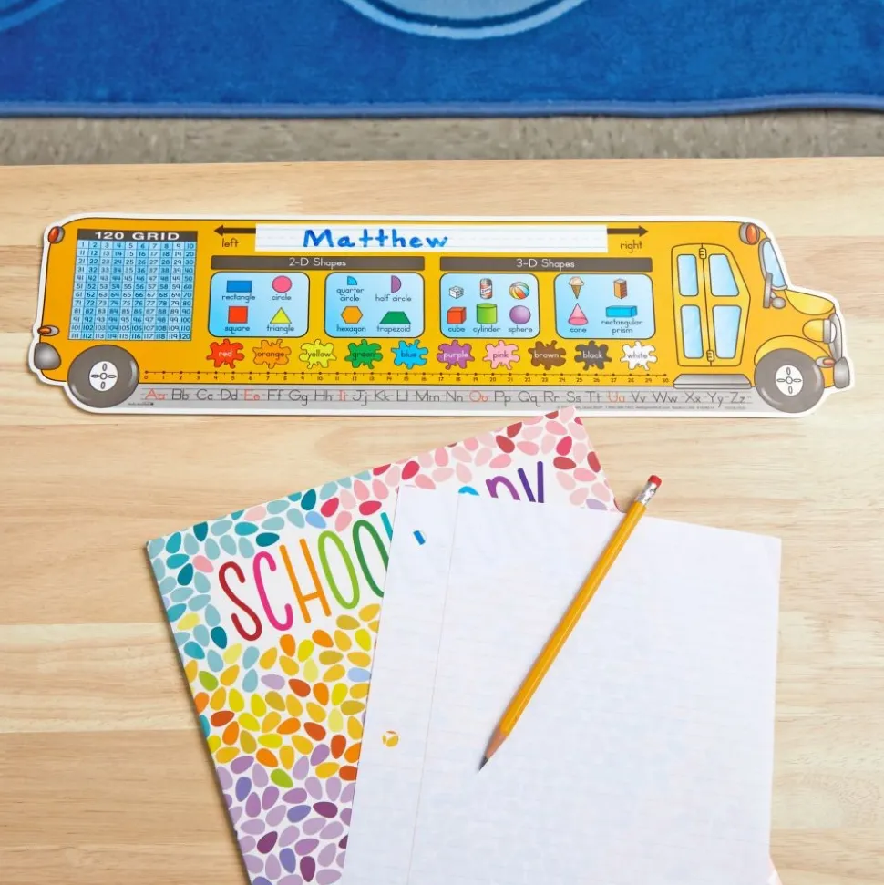 Zaner-Bloser Bus Shaped Self-Adhesive Vinyl Desktop Helpers™ - Set Of 24