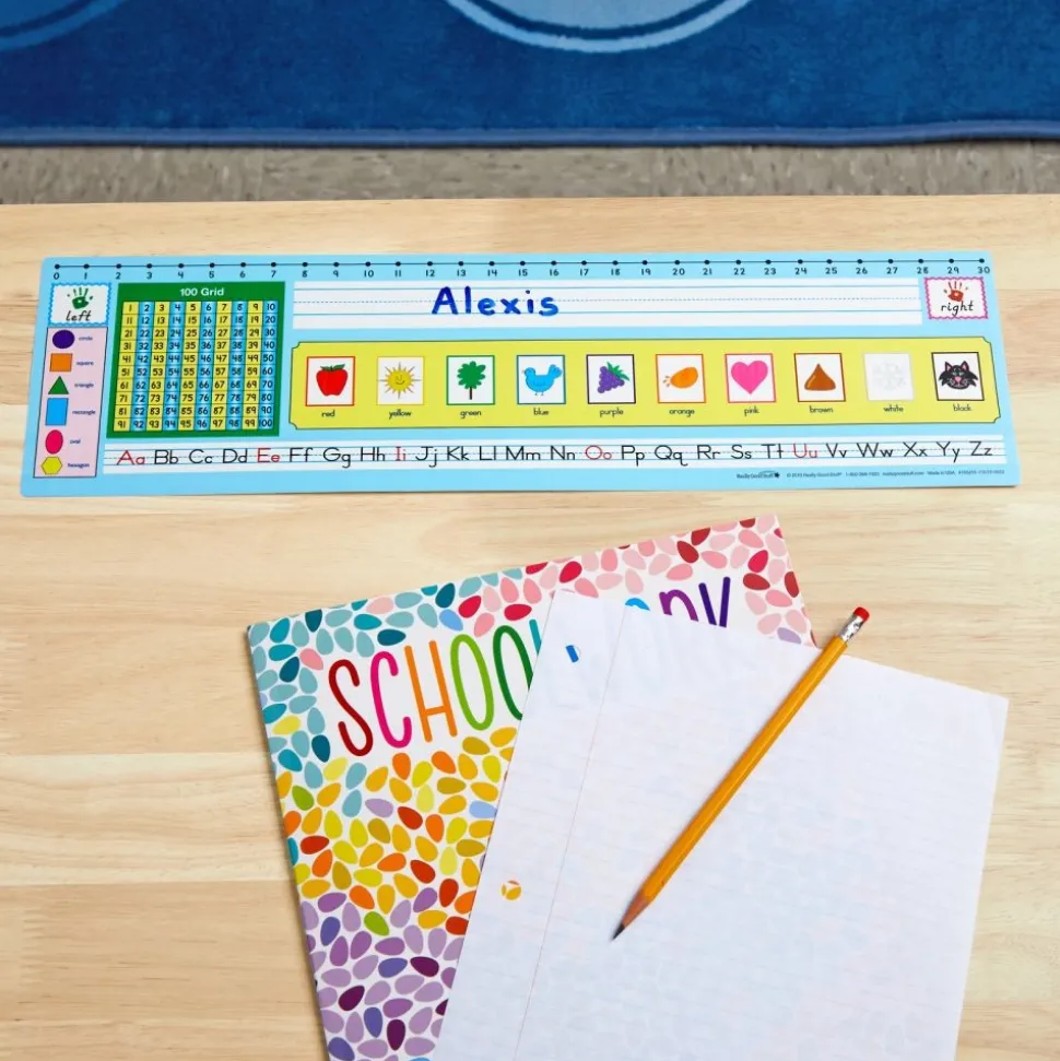 Zaner-Bloser 100-Grid with Number Line Self-Adhesive Vinyl Desktop Helpers™ - Set Of 24