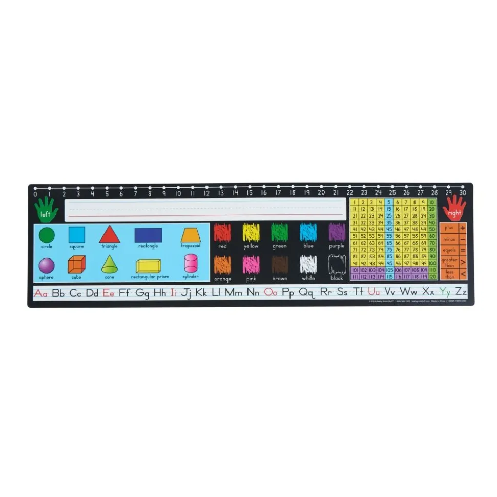 Zaner-Bloser 120 Grid with Number Line Self-Adhesive Deluxe Plastic Desktop Helpers™ - Set Of 24