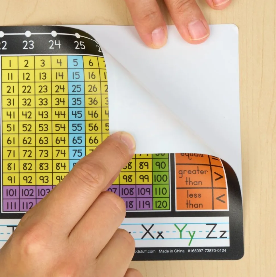 Zaner-Bloser 120 Grid with Number Line Self-Adhesive Deluxe Plastic Desktop Helpers™ - Set Of 24