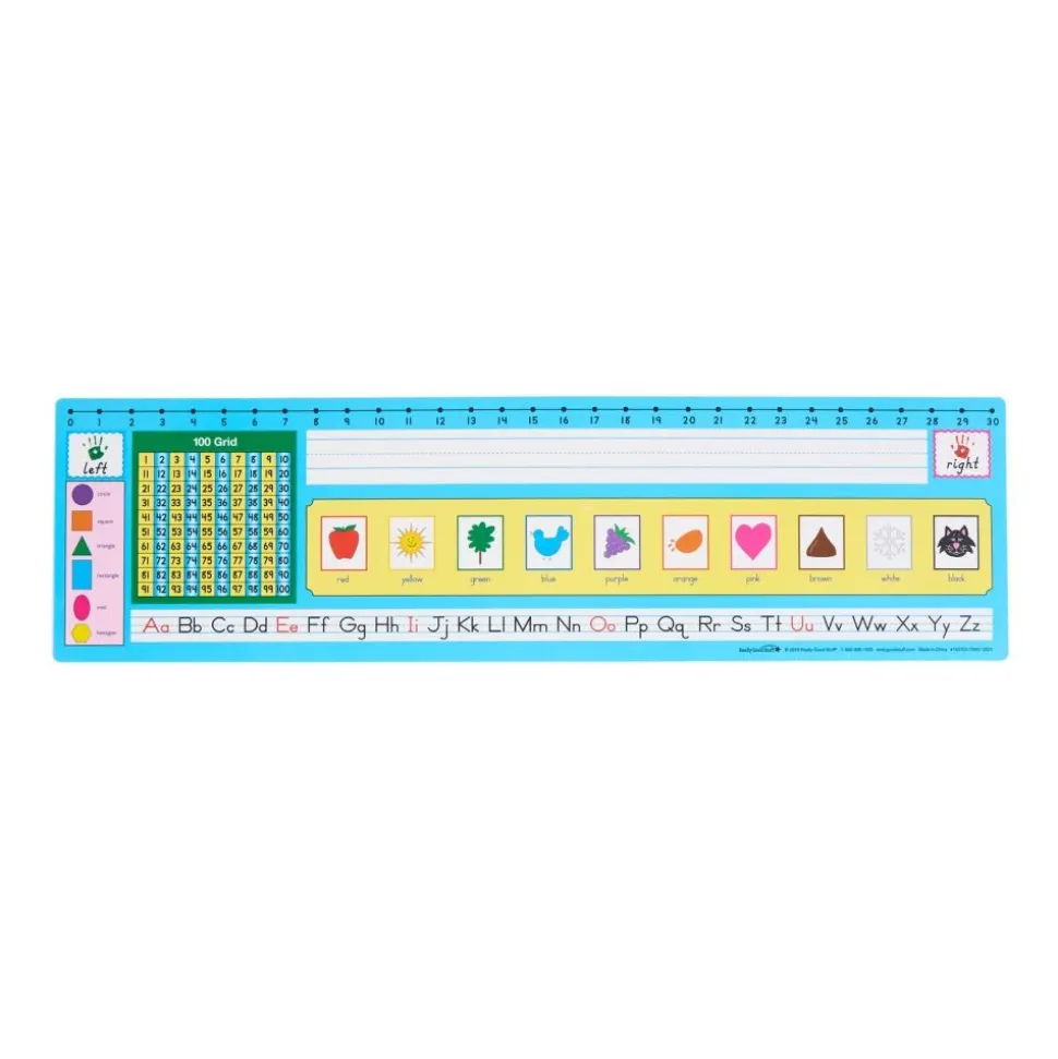 Zaner-Bloser 100 Grid with Number Line Self-Adhesive Deluxe Plastic Desktop Helpers™ - Set Of 24