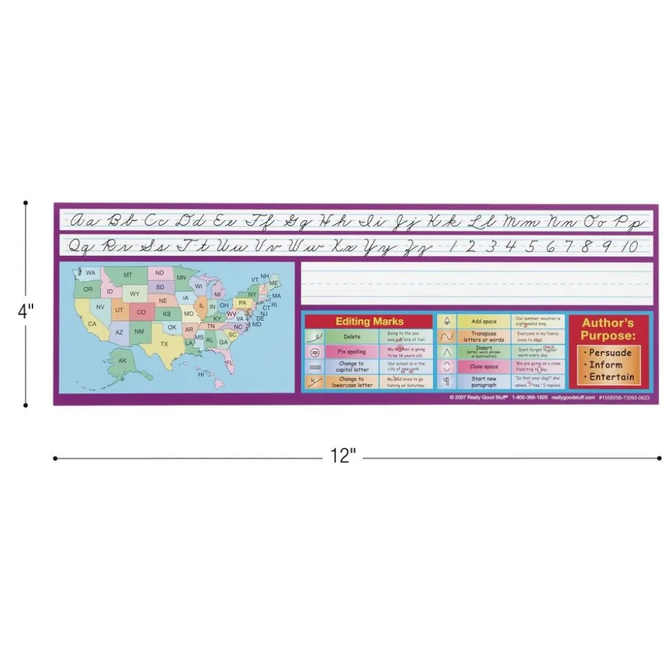 Zaner-Bloser Intermediate Two-Sided Cardstock Desktop Helpers™ with Testing Inserts - Set of 12