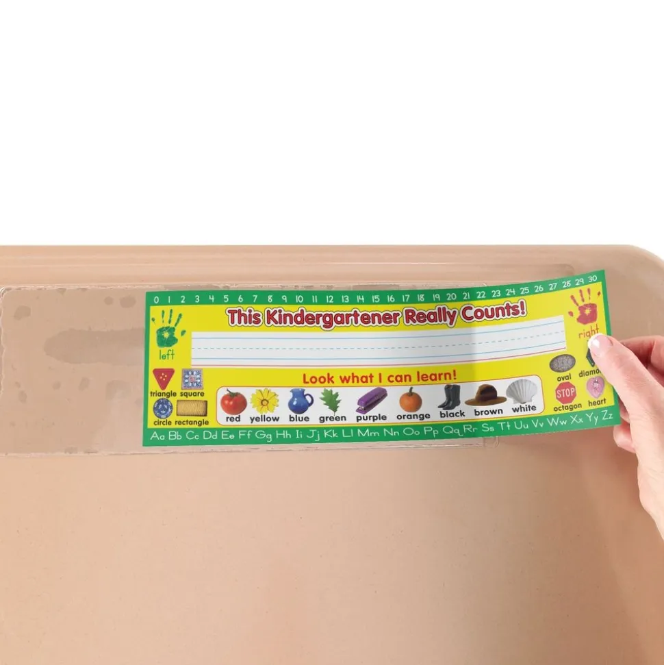 Zaner-Bloser Kindergarten Two-Sided Cardstock Desktop Helpers™ with Self-Adhesive Sleeves and Testing Inserts - Set Of 12