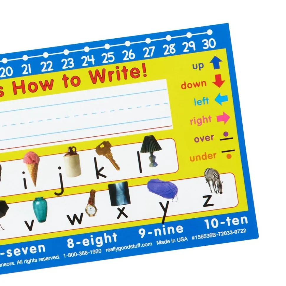 Zaner-Bloser Kindergarten Two-Sided Cardstock Desktop Helpers™ with Self-Adhesive Sleeves and Testing Inserts - Set Of 12