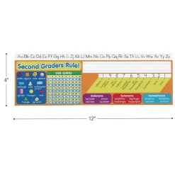 Zaner-Bloser Second Grade Two-Sided Cardstock Desktop Helpers™ with Self-Adhesive Sleeves and Testing Inserts - Set Of 12